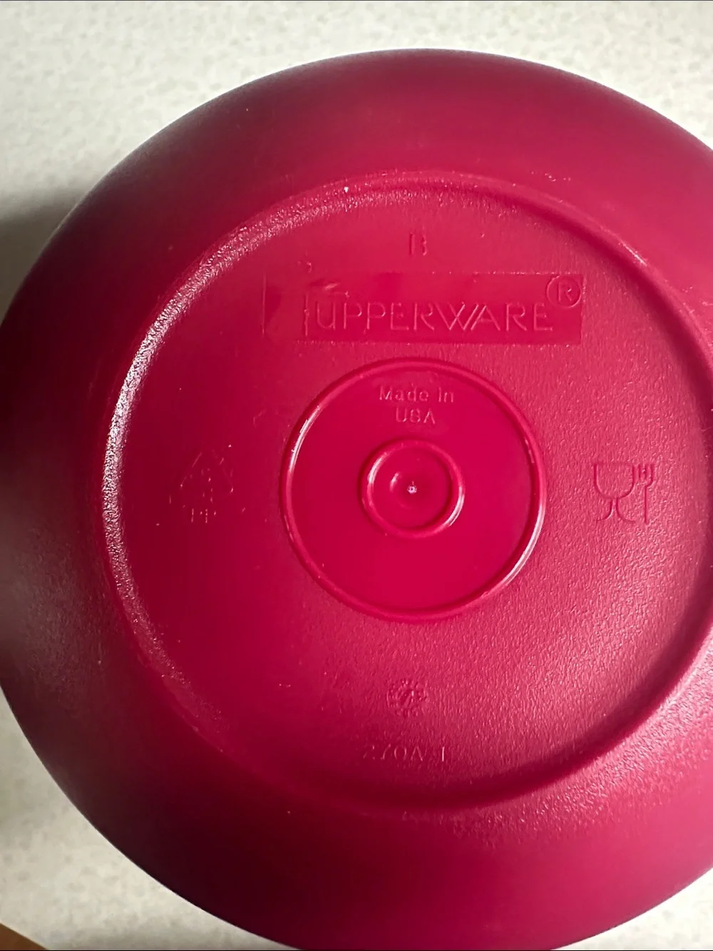 Tupperware set of 3 Stackable Plastic Food Storage Bowl Set - Pink, Purple, Navy